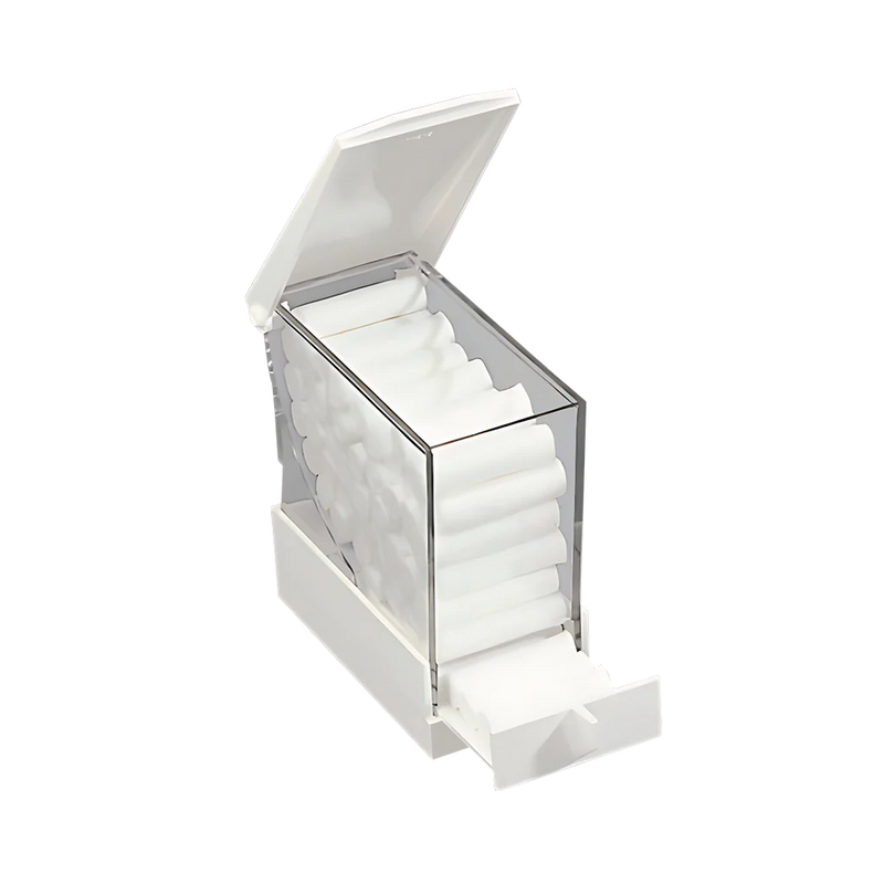 Cotton Roll Dispenser - Square, White