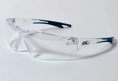 Chic Eyewear , Clear Frame w/Green Tips, Clear Lens