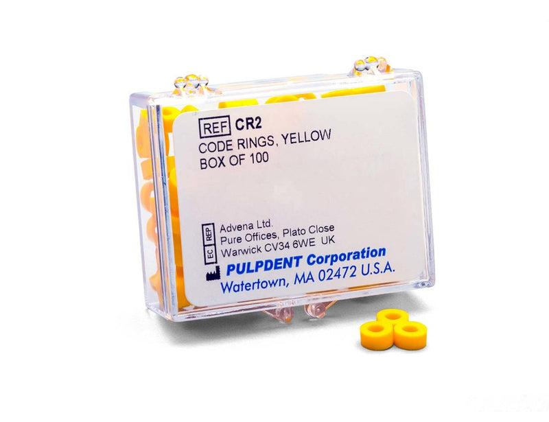 Code Rings Box of 50 - Yellow, Silicone, Medical Grade 1/8” ID,  1/8” wide