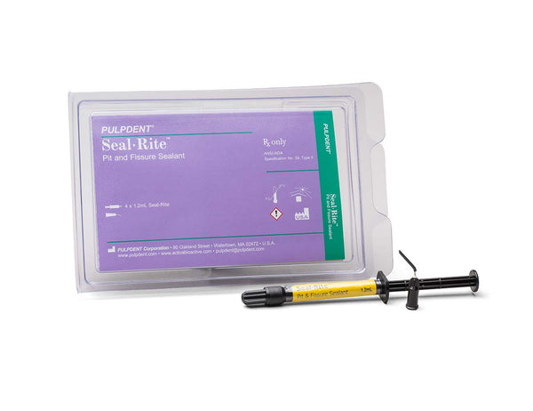 SEAL-RITE Pit and Fissure Sealant KIT: 4 x 1.2 mL syringes + 8 applicator tips, off-white