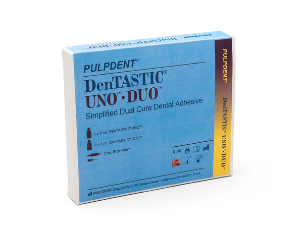 DenTASTIC UNO-DUODual Cure Adhesive 6 mL UNO,3 mL DUO,5 mL etch gel, 20 applicator tips, 50 brush tips+handle