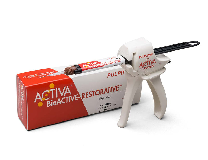 ACTIVA BioACTIVE - RESTORATIVESTARTER KIT: A3 Shade 8gm/5mL syringe + 20 mix tips with bendable 20-gauge metal cannula